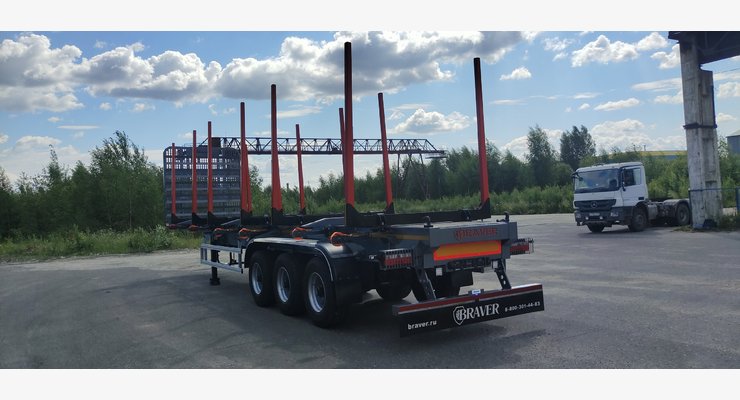 Полуприцеп-сортиментовоз BRAVER BC-330B — задняя часть полуприцепа
